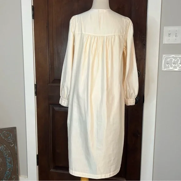 Vintage Cream Nightgown with Pink Floral Lace Yoke - Picture 8 of 13